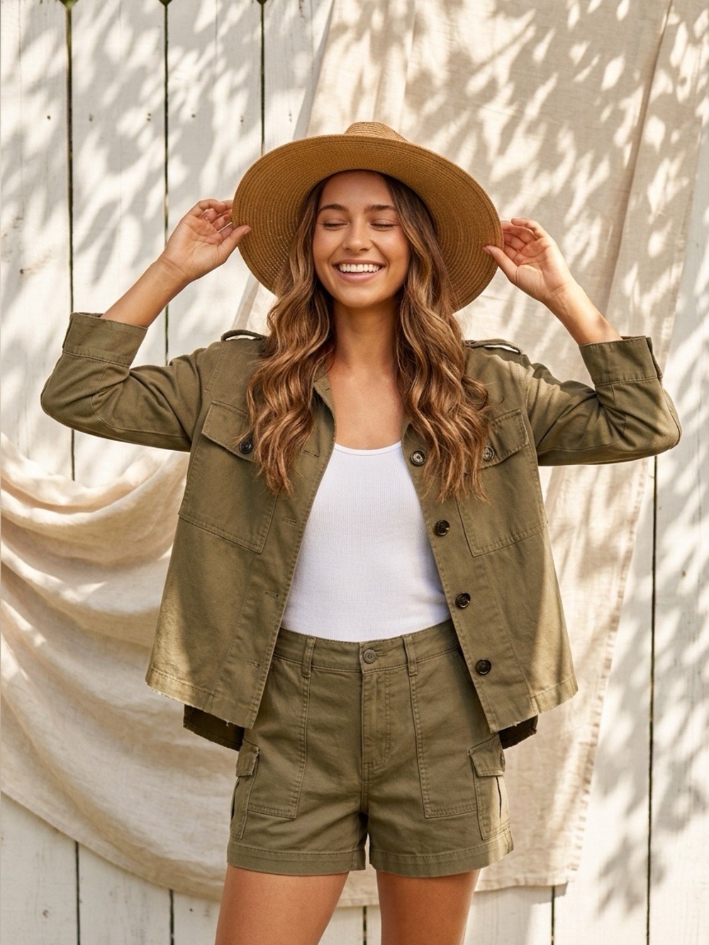 Olive Utility Jacket - Women’s Casual Field Jacket - XL